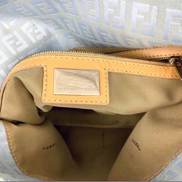 FENDI Blue Zucchino Canvas Mama Forever Shoulder Bag - Picture 4 of 15